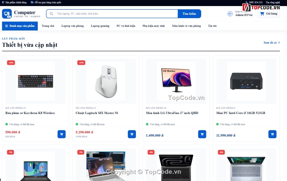 Web bán máy tính,công nghệ,thiết bị